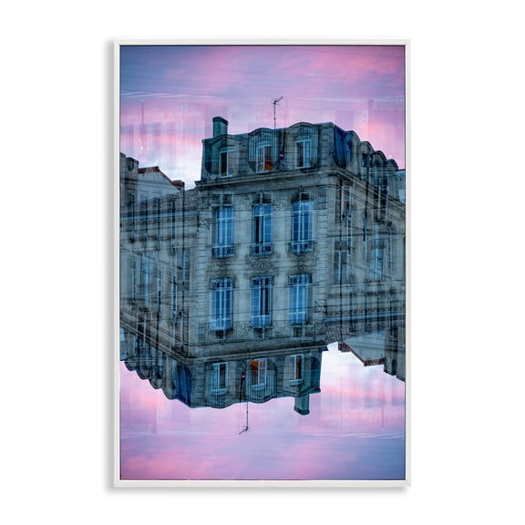 Stupell Industries Surreal Symmetry Building Facade White Framed Giclee Art design by Robin Vandenabeele, 18 x 12