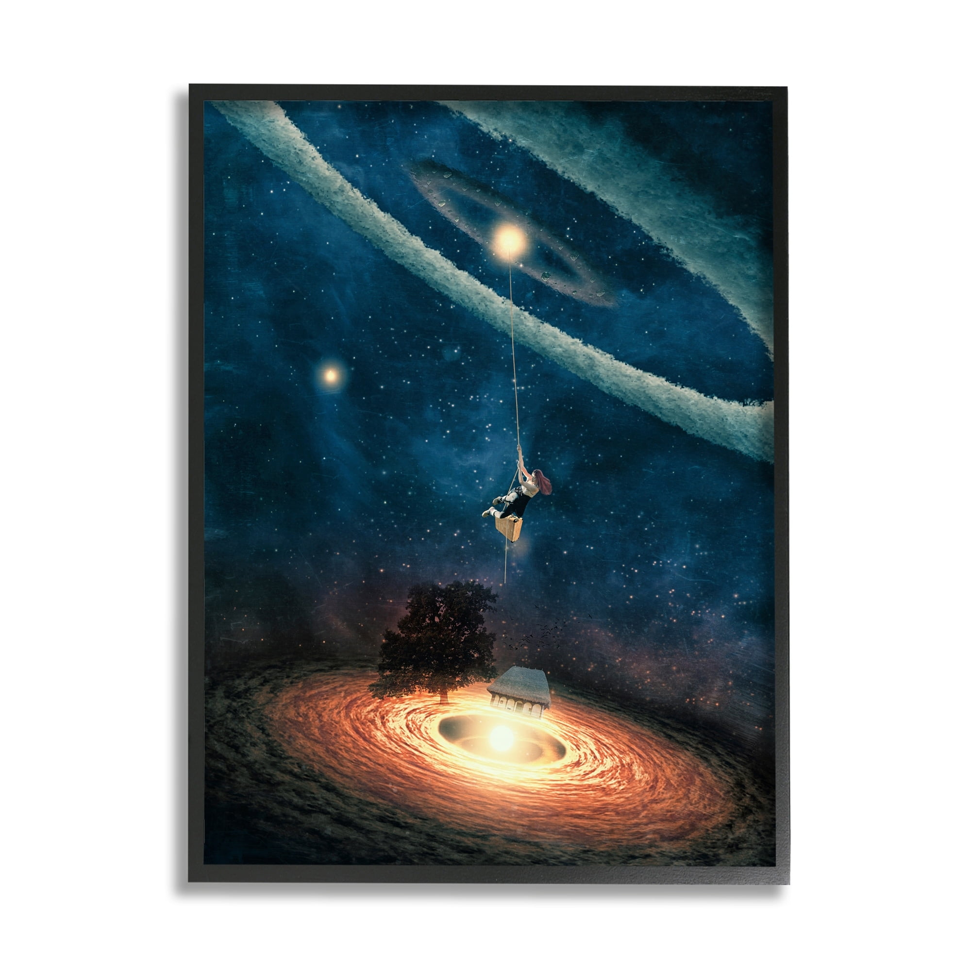 Stupell Industries Surreal Tree Person Outer Space Glowing Nebula Stars Framed Wall Art, 11 x 14, Design by Paula Belle Flores