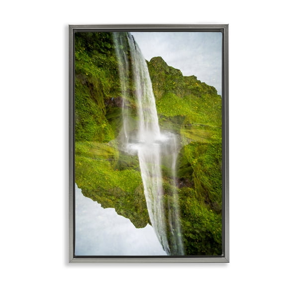 Stupell Industries Modern Surreal Waterfall Reflection Gray Floating ...
