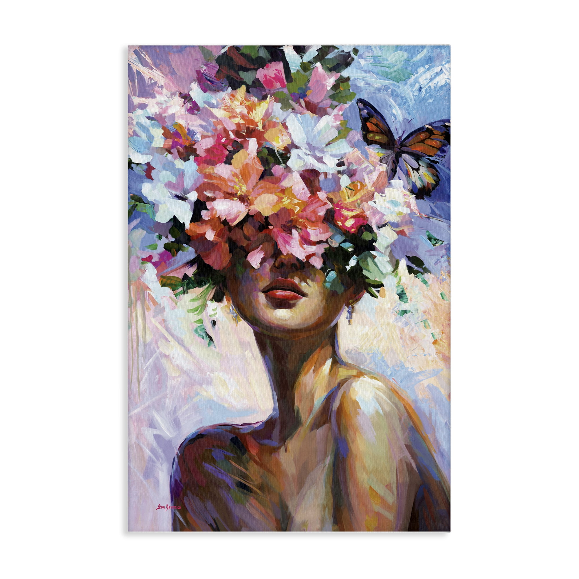 Stupell Industries Surrounded By Florals Plants & Flowers Painting Wrapped Canvas Art Print Wall Art, 20 x 30