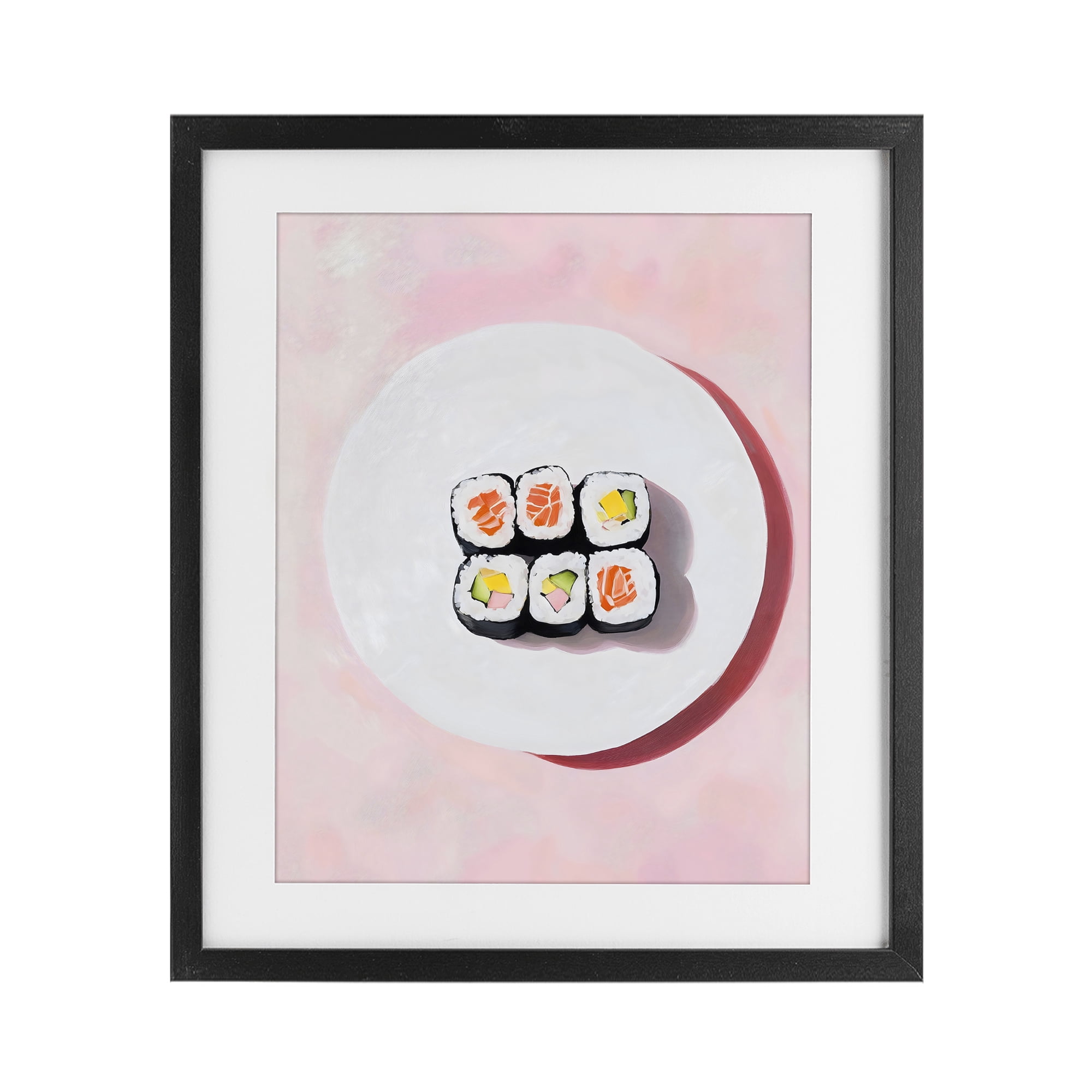 Stupell Industries Sushi Rolls on Plate Black Framed Print Under Glass, design by The Prints Vibe
