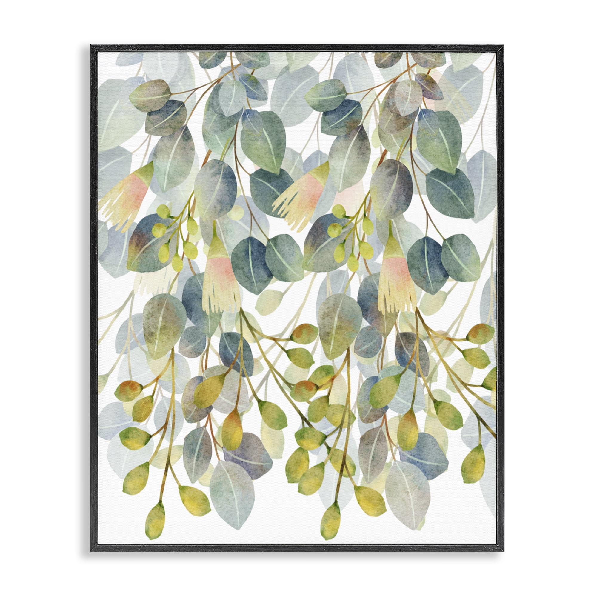 Stupell Industries Suspended Ivy Leaves Black Framed Giclee Art, design by Marcus Prime