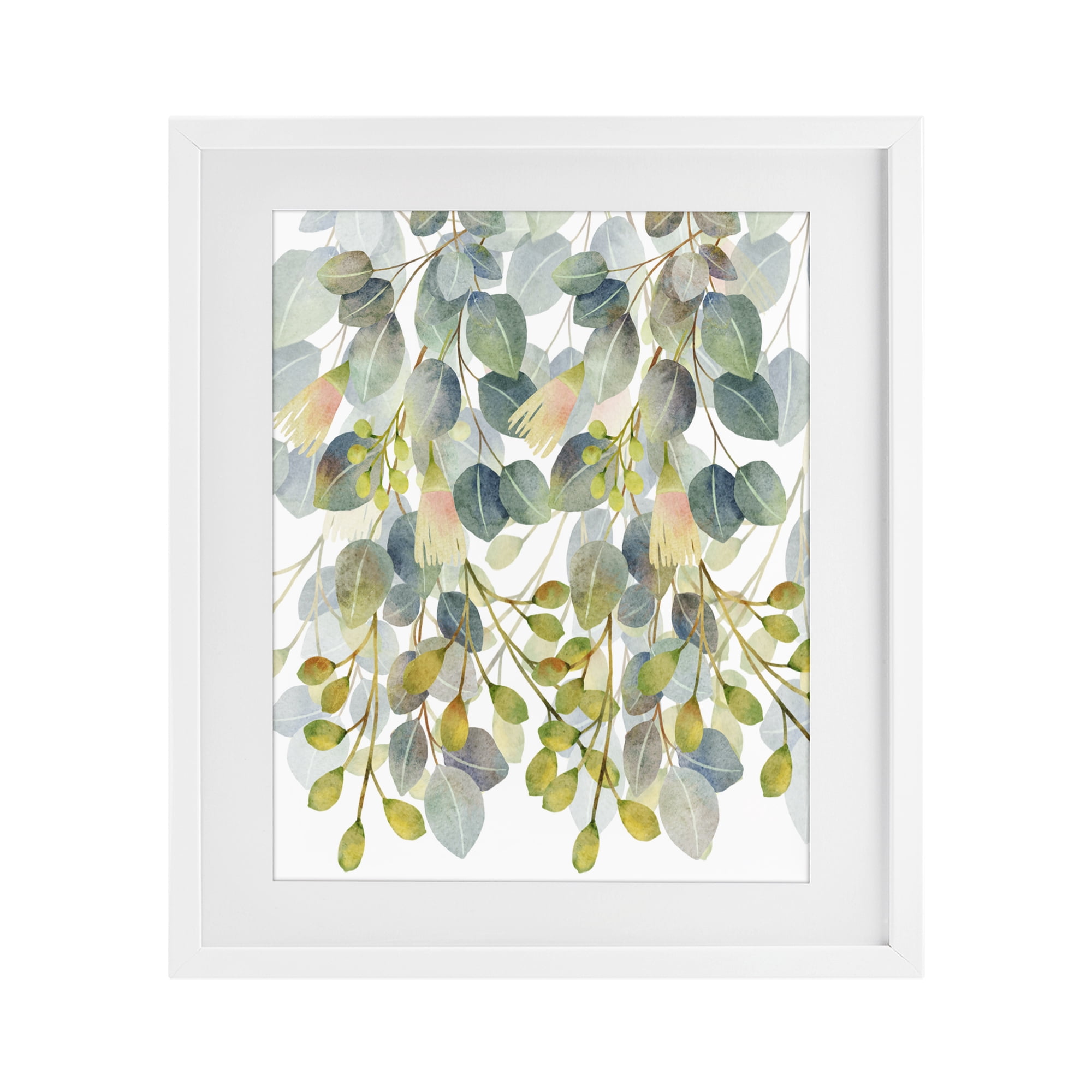 Stupell Industries Suspended Ivy Leaves White Framed Print Under Glass, design by Marcus Prime