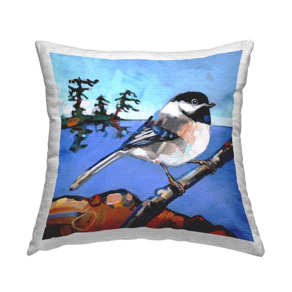 Stupell Industries Swallow Bird Perched Design by Adam Swanson Outdoor Printed Pillow