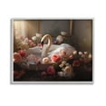 thumbnail image 1 of Stupell Industries Swan & Bathroom Roses Animals & Insects Painting Gray Framed Art Print Wall Art, 14 x 11, 1 of 9