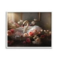thumbnail image 1 of Stupell Industries Swan & Bathroom Roses Animals & Insects Painting White Framed Art Print Wall Art, 30 x 24, 1 of 9