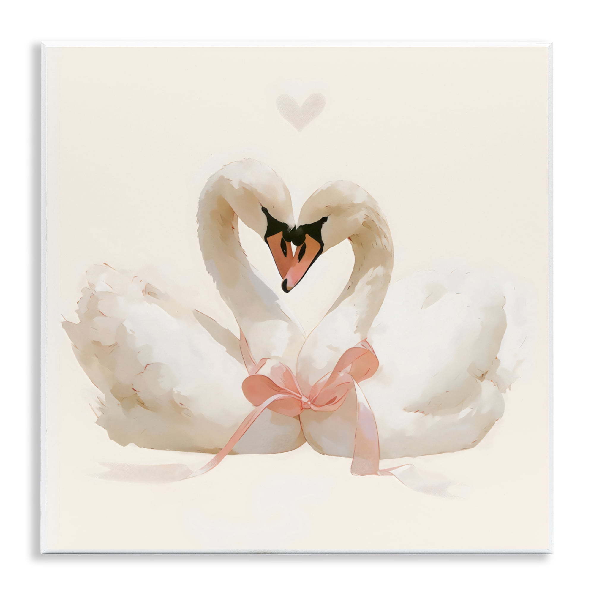 Stupell Industries Swan Pair with Bow Wall Plaque Art, design by Creative Studio
