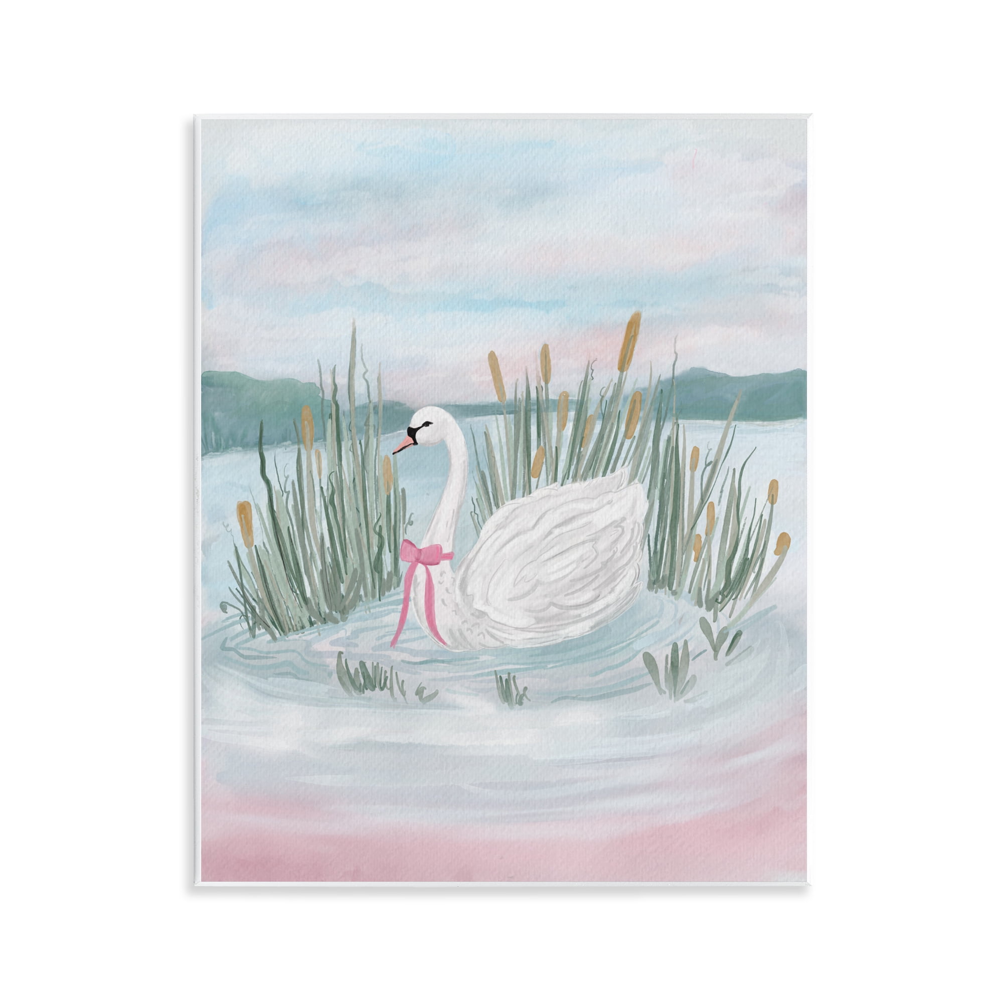 Stupell Industries Swan Serenade on Lake Wall Plaque Art, design by Adreane Fippinger