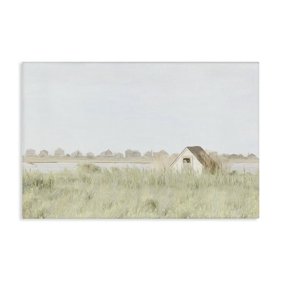Stupell Industries Swaying Grass By Cottage Landscape & Nature Painting Wrapped Canvas Art Print Wall Art, 24 x 16