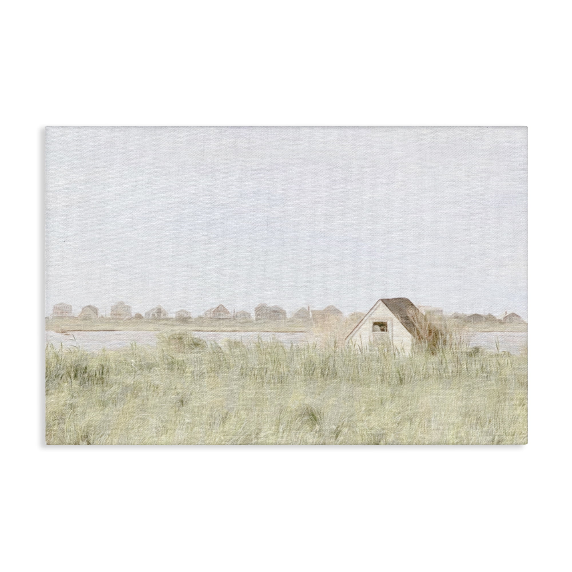 Stupell Industries Swaying Grass By Cottage Landscape & Nature Painting Wrapped Canvas Art Print Wall Art, 30 x 20
