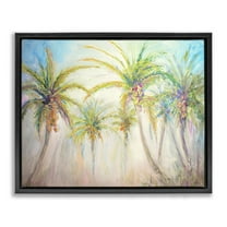 Stupell Industries Swaying Palms Abstract Botanical & Floral Painting Black Floater Framed Canvas Art Print Wall Art, 21 x 17