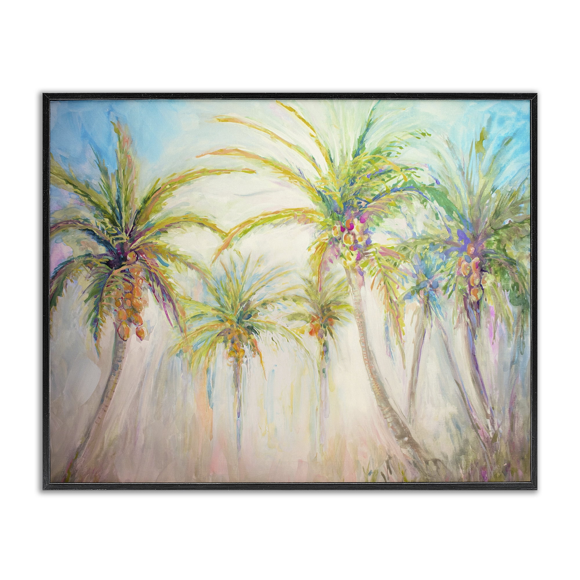 Stupell Industries Swaying Palms Abstract Botanical & Floral Painting Black Framed Art Print Wall Art, 14 x 11