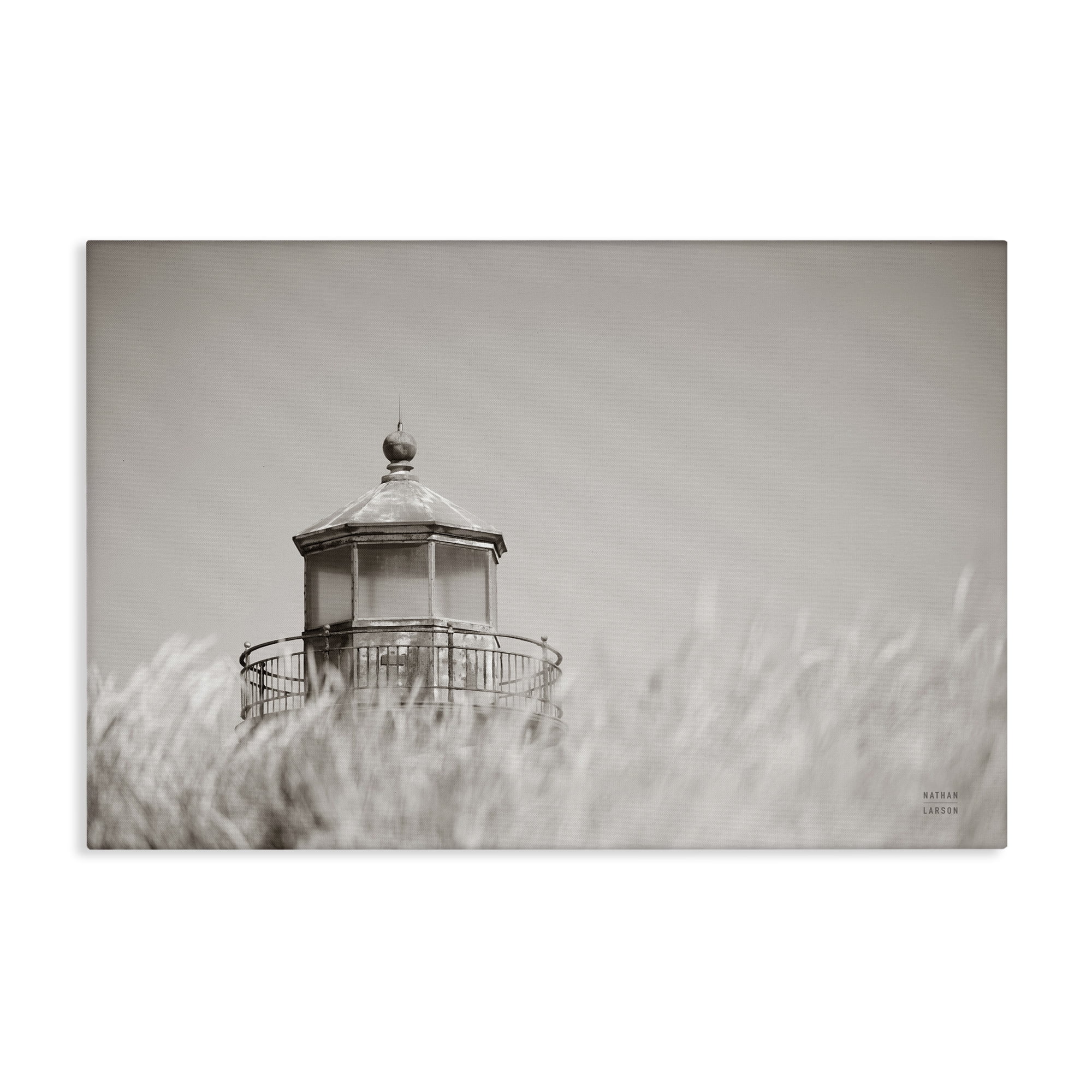 Stupell Industries Swaying Reeds & Lighthouse Landscape Photography Gallery Wrapped Canvas Art Print Wall Art, 30 x 20