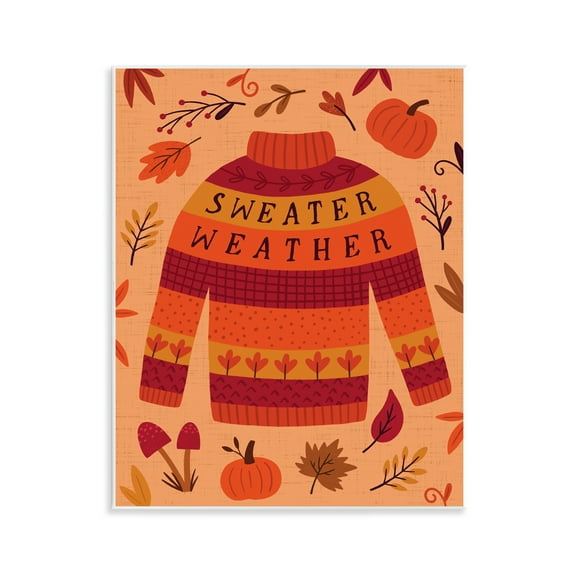 Stupell Industries Sweater Weather Cozy Fall Holiday Painting Unframed Art Print Wall Art, 11 x 14
