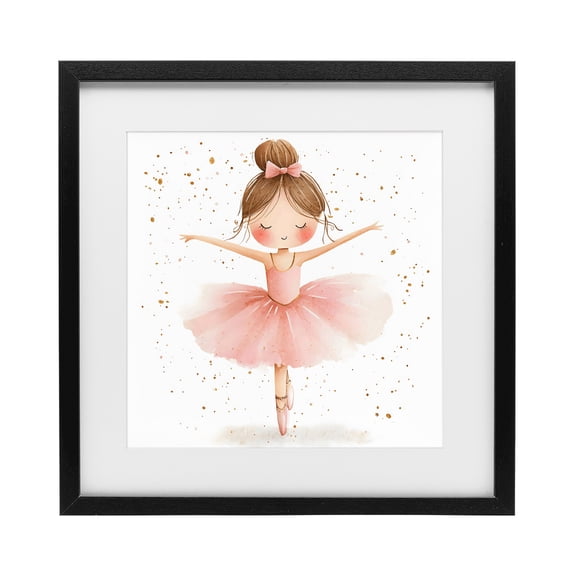 Stupell Industries Sweet Ballerina Pose Black Framed Print Under Glass, design by Creative Studio