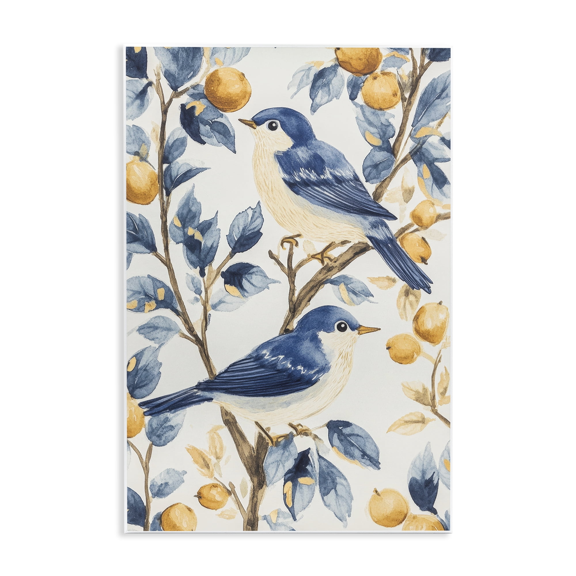Stupell Industries Sweet Blue Birds on Lemon Branch Wall Plaque Art, design by Petal Prints Design