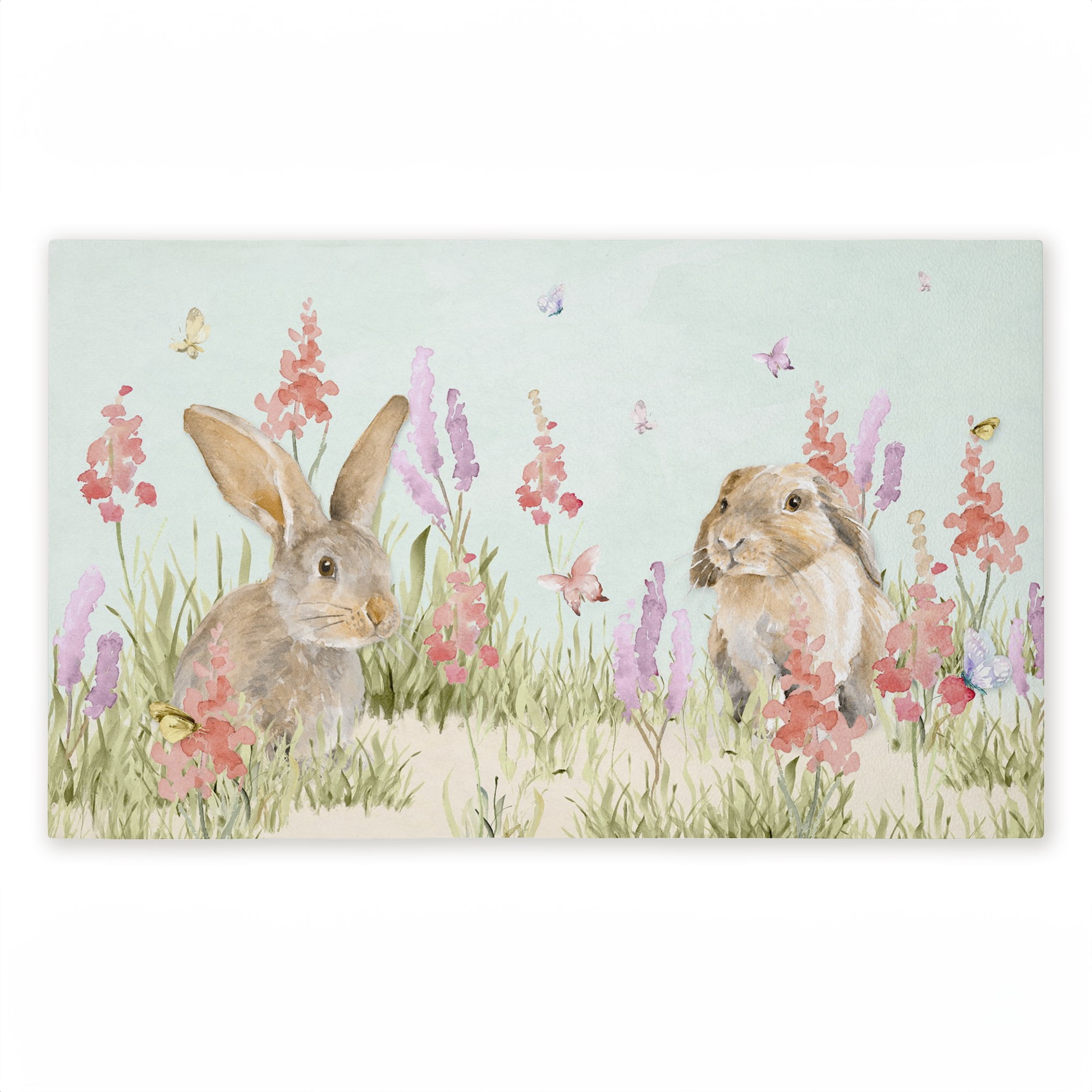 Stupell Industries Sweet Bunnies In Meadow Printed Outdoor Door Floor Mat, design by Lanie Loreth