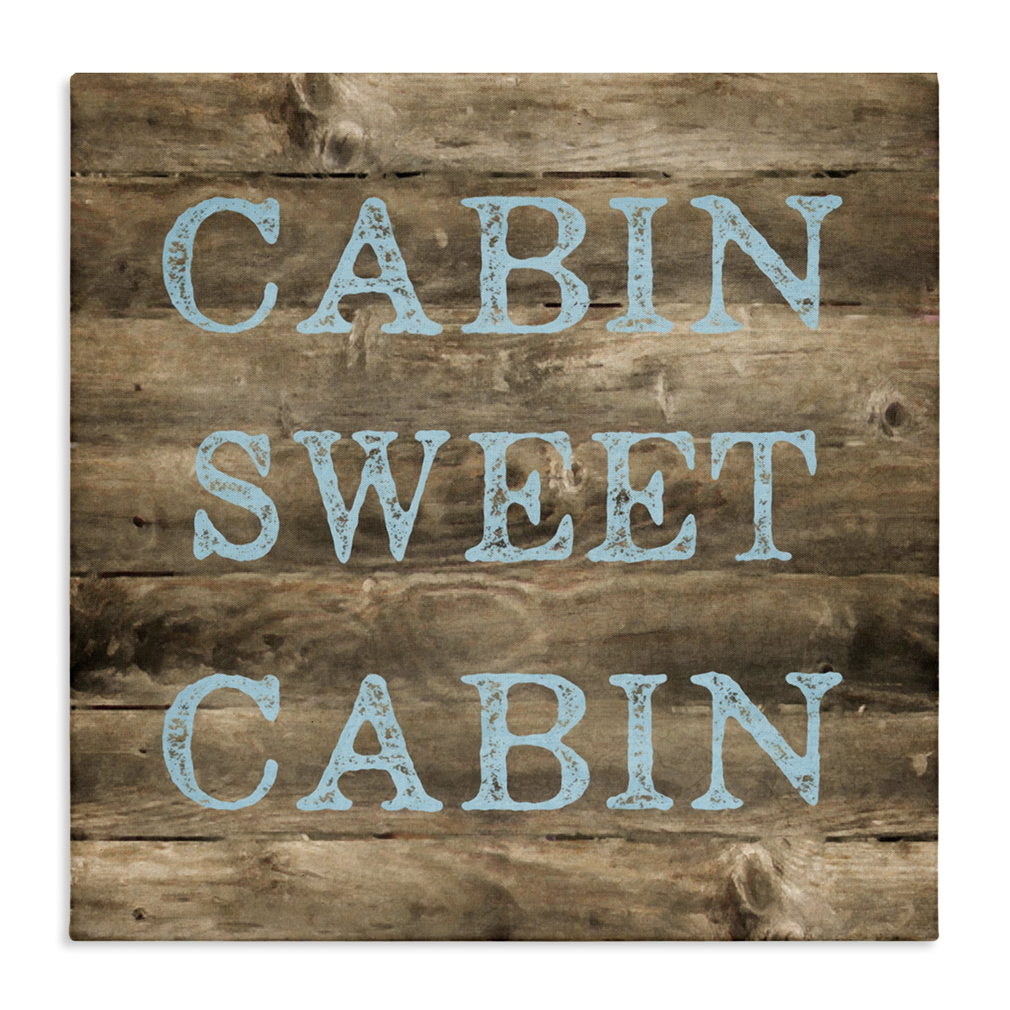 Stupell Industries Sweet Cabin Distressed Rustic Text & Numbers Painting Wrapped Canvas Art Print Wall Art, 17 x 17