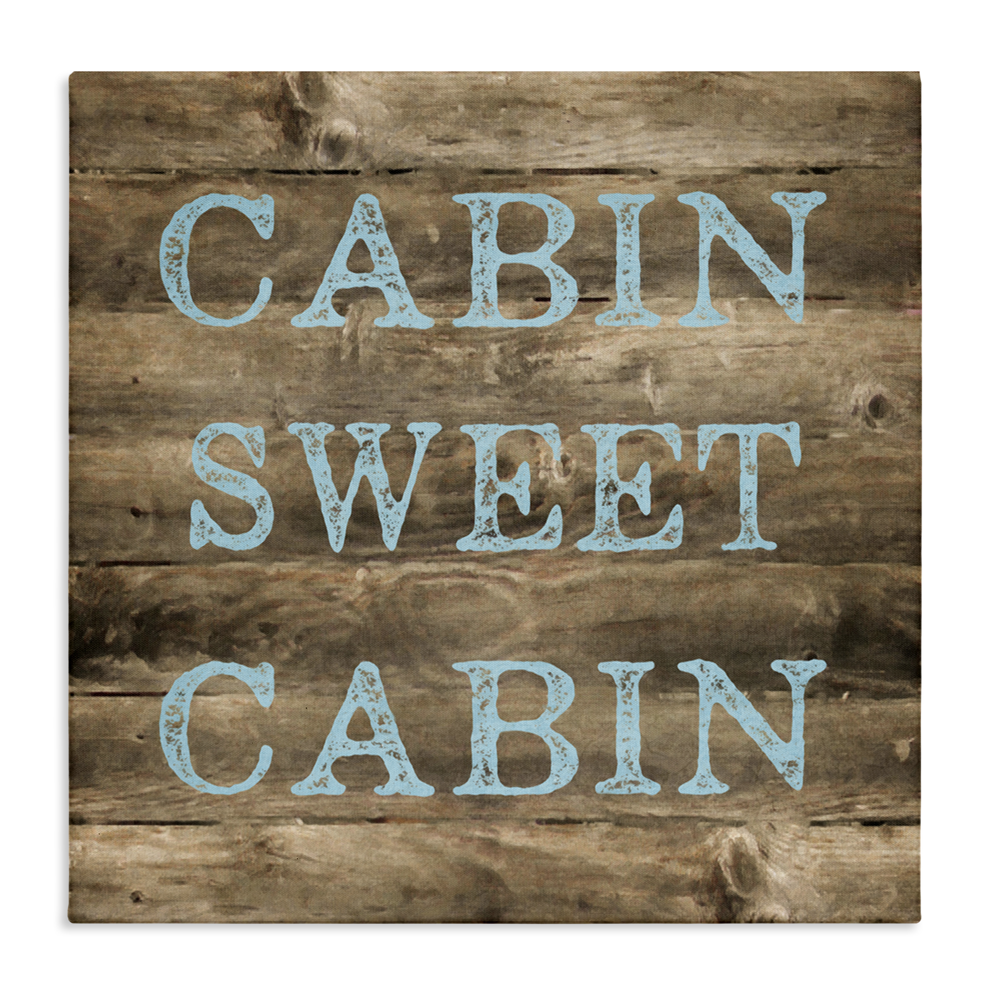Stupell Industries Sweet Cabin Distressed Rustic Text & Numbers Painting Wrapped Canvas Art Print Wall Art, 30 x 30