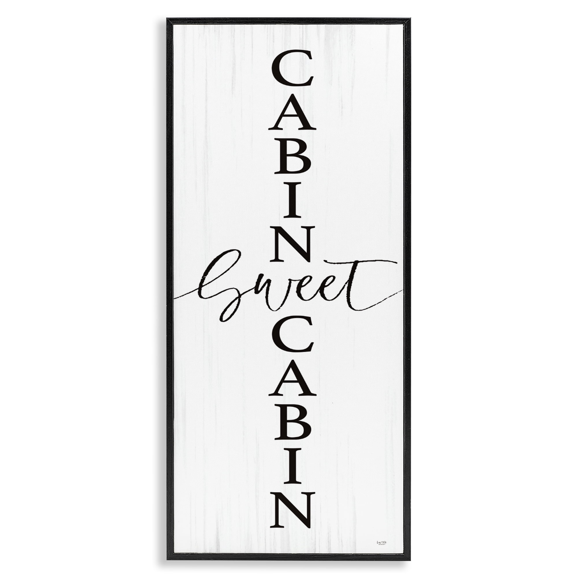 Stupell Industries Sweet Cabin Vertical Words Black Framed Giclee Art, design by Lux + Me Designs