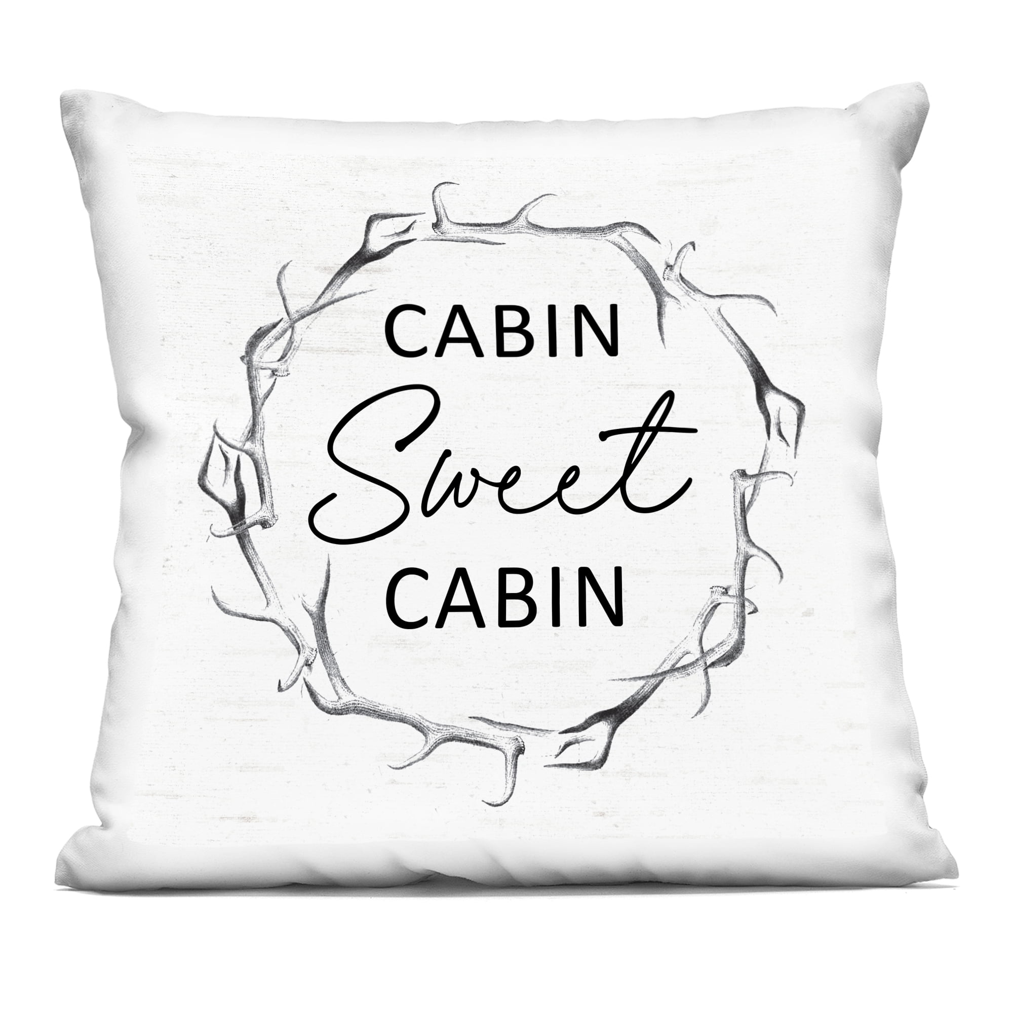 Stupell Industries Sweet Cabin within Antlers Decorative Printed Throw Pillow, design by Lettered and Lined