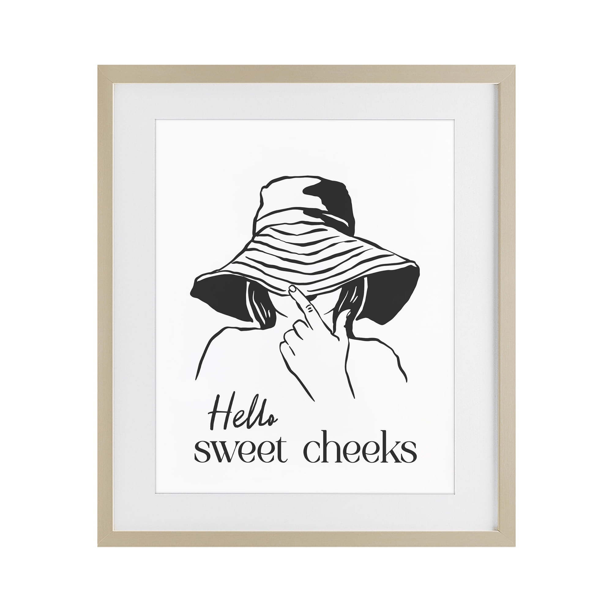 Stupell Industries Sweet Cheeks Bathroom Greeting Birch Framed Print Under Glass, design by Lettered and Lined
