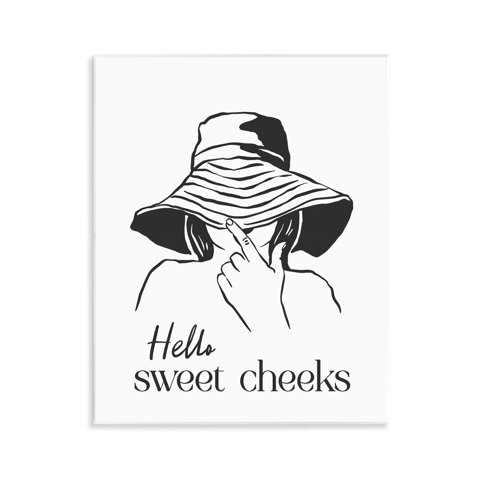 Stupell Industries Sweet Cheeks Bathroom Greeting Wall Plaque Art, design by Lettered and Lined