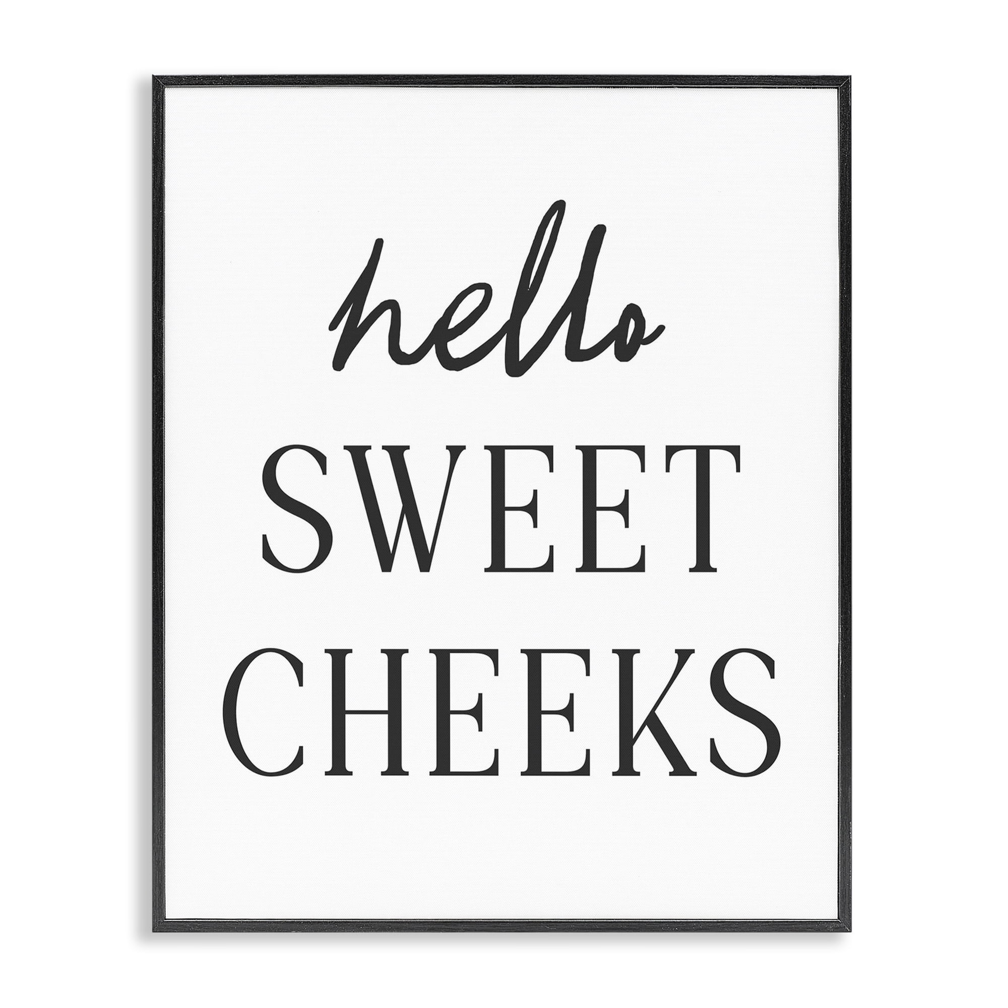 Stupell Industries Sweet Cheeks Bathroom Humor Black Framed Giclee Art, design by Lettered and Lined