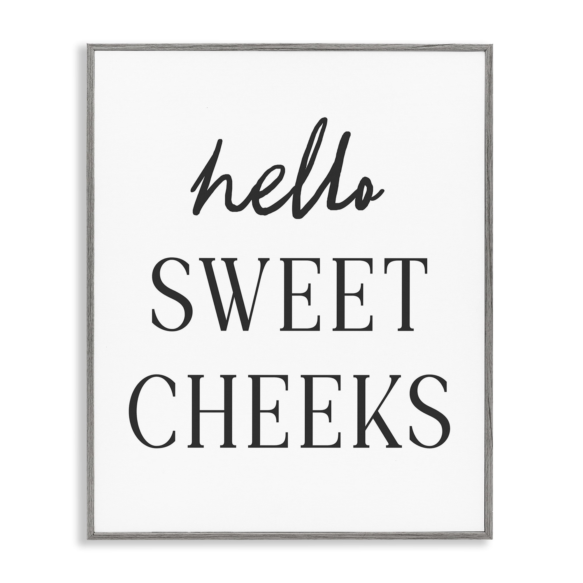 Stupell Industries Sweet Cheeks Bathroom Humor Gray Framed Giclee Art, design by Lettered and Lined