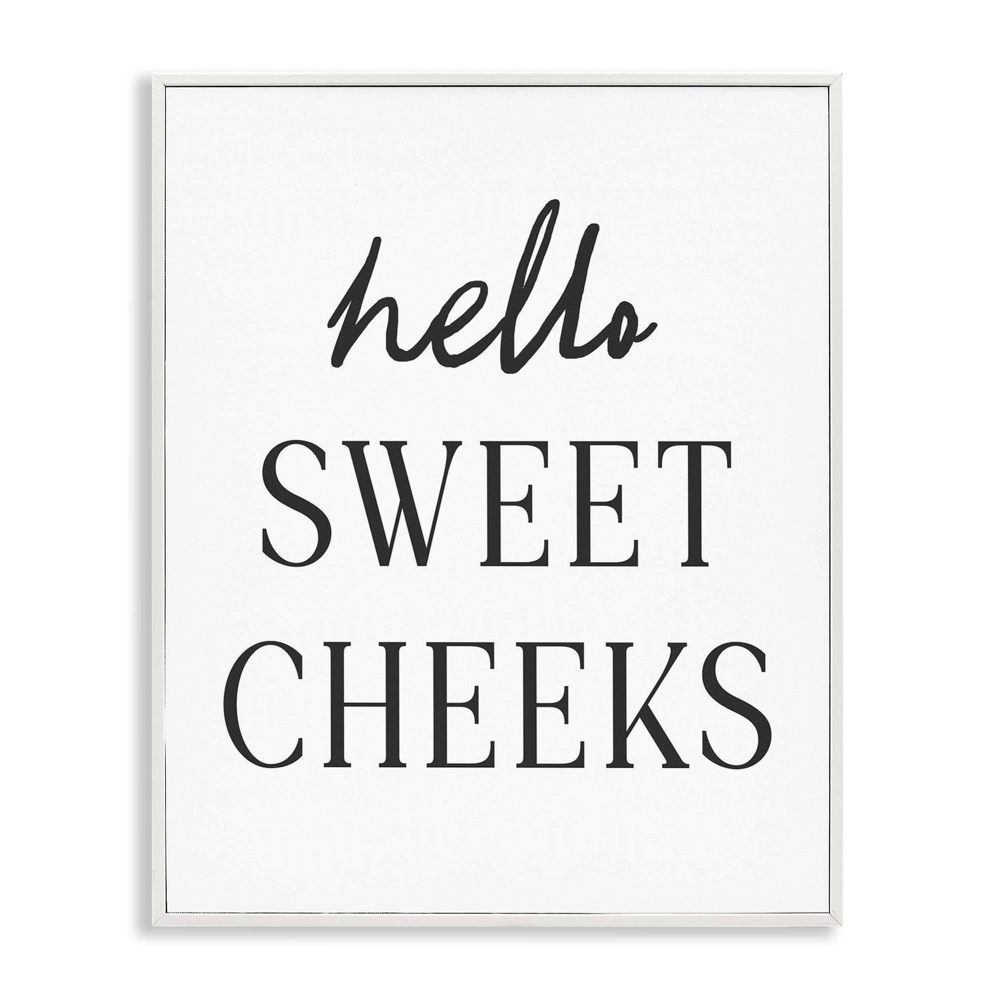 Stupell Industries Sweet Cheeks Bathroom Humor White Framed Giclee Art, design by Lettered and Lined