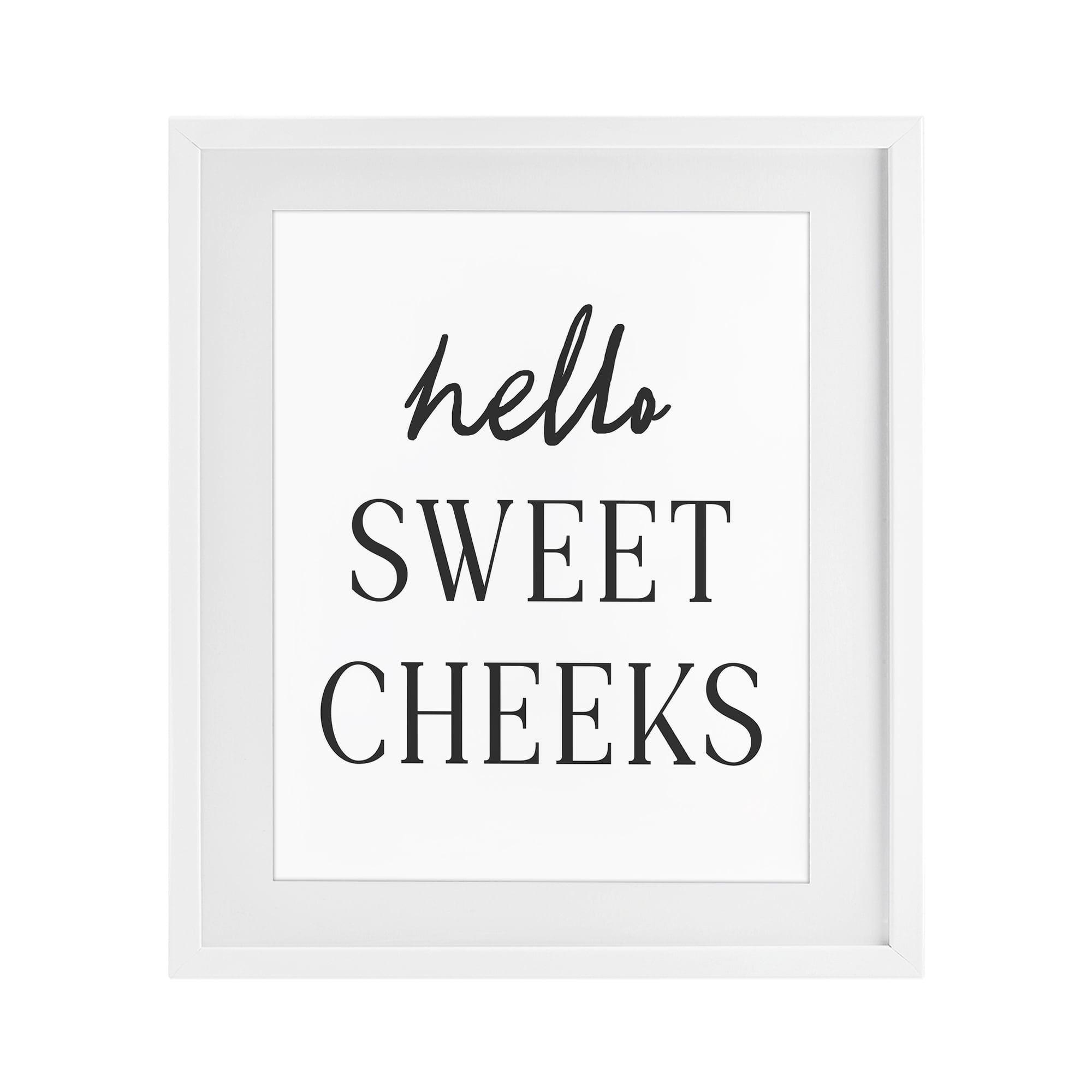 Stupell Industries Sweet Cheeks Bathroom Humor White Framed Print Under Glass, design by Lettered and Lined