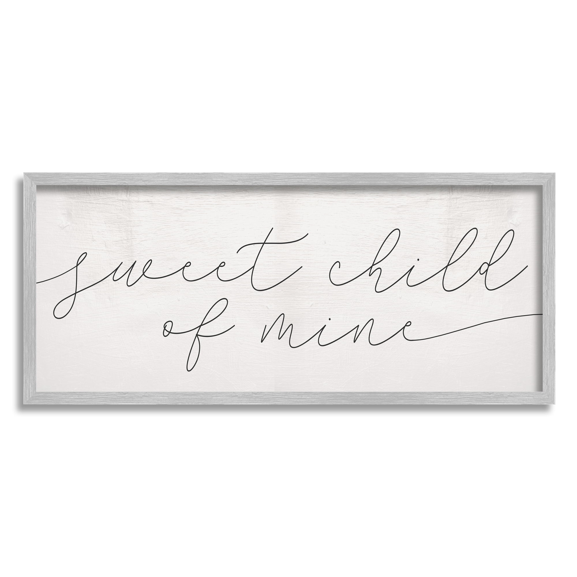 Stupell Industries Sweet Child of Mine Phrase Cozy Family Typography Modern Painting Gray Framed Art Print Wall Art, 13 x 30, Design by Daphne Polselli