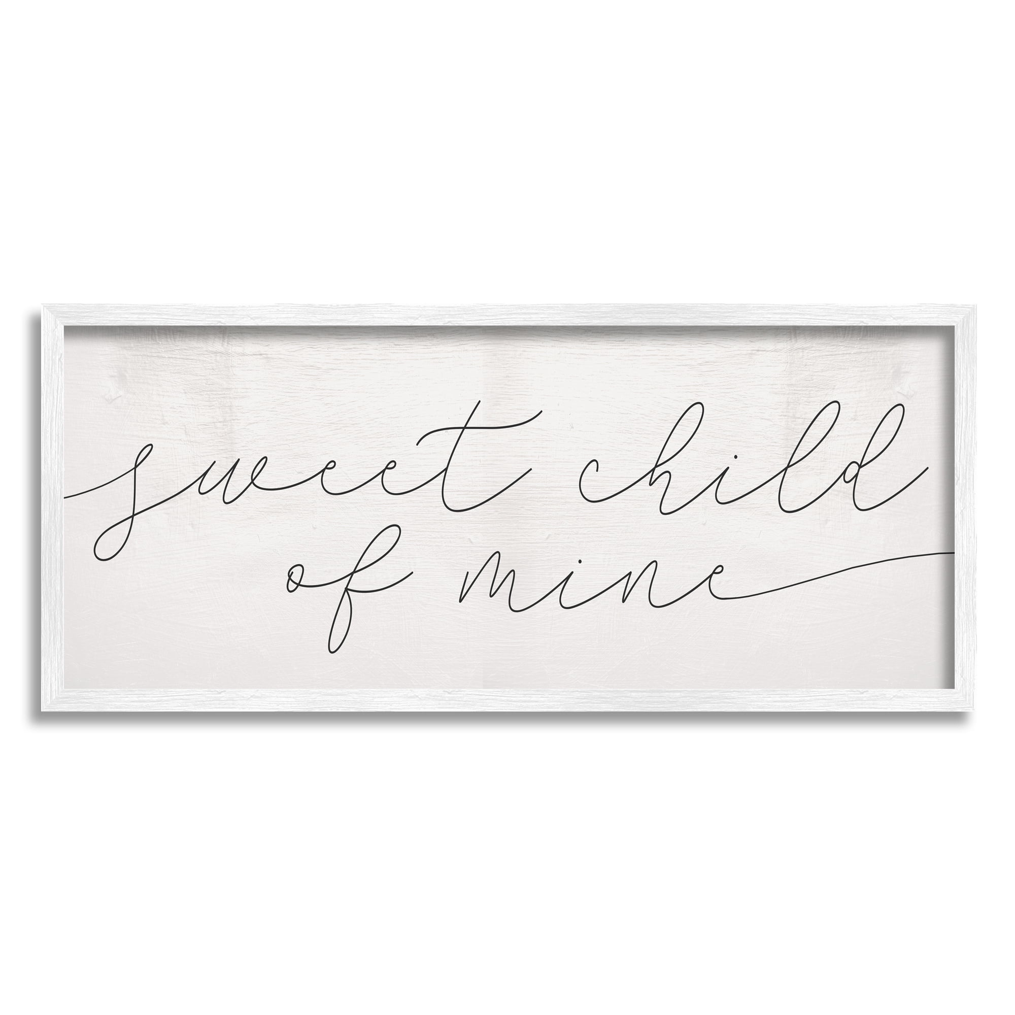 Stupell Industries Sweet Child of Mine Phrase Cozy Family Typography Modern Painting White Framed Art Print Wall Art, 10 x 24, Design by Daphne Polselli