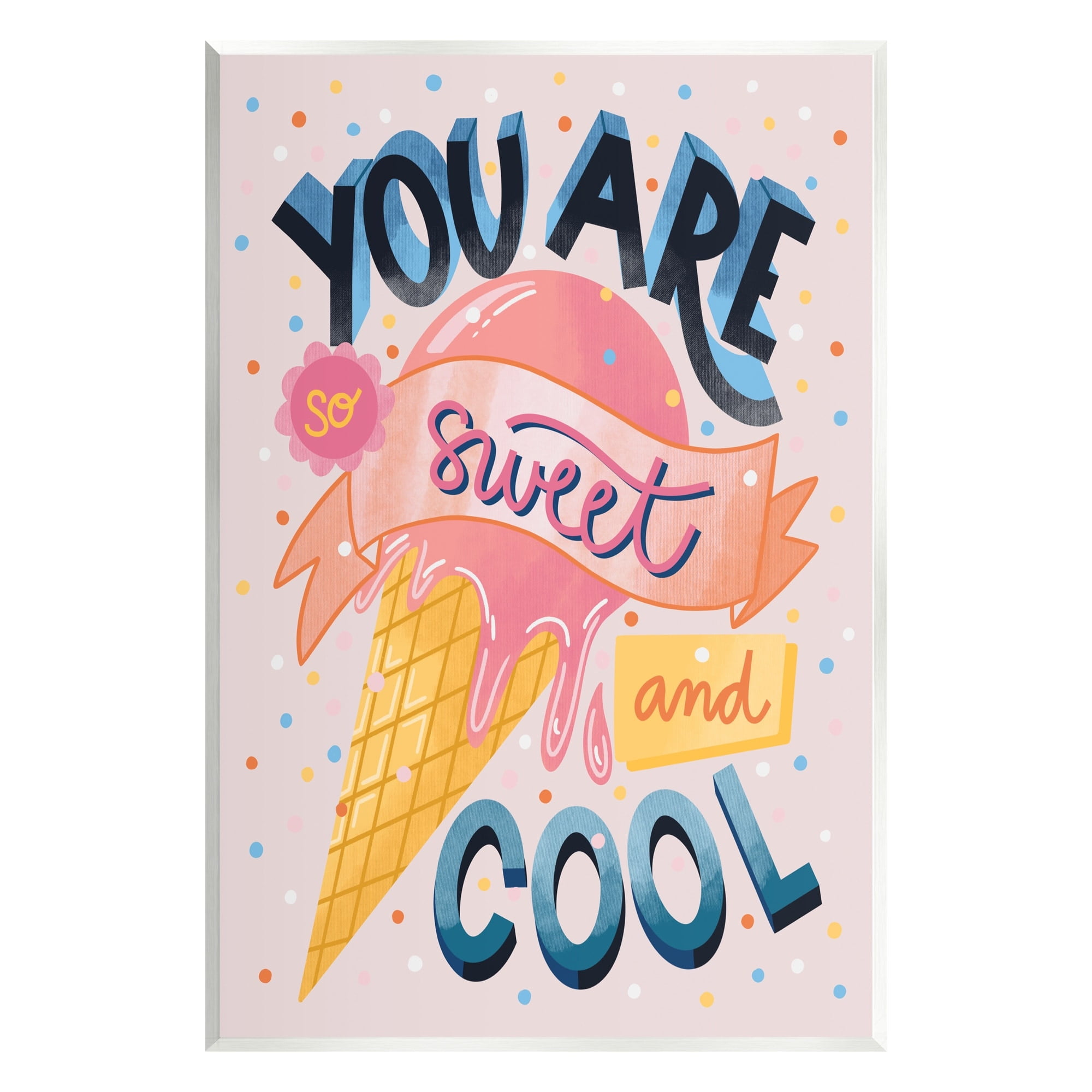 Stupell Industries Sweet & Cool Retro Patterned Polka Dot Ice Cream Graphic Art Unframed Art Print Wall Art, Design by Dominika Godette