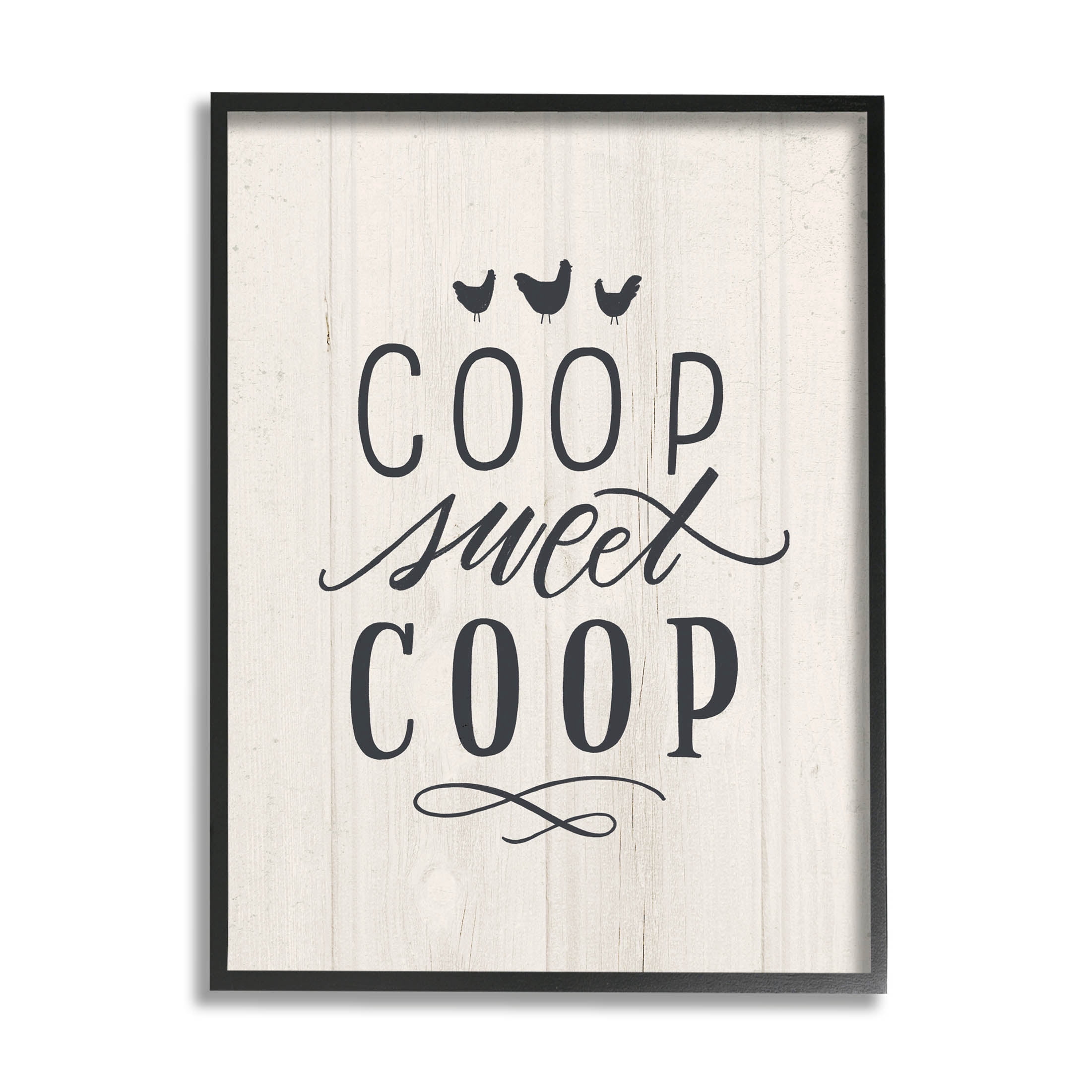 Stupell Industries Sweet Coop Farm Chicken Sign Graphic Art Black Framed Art Print Wall Art, Design by Loni Harris