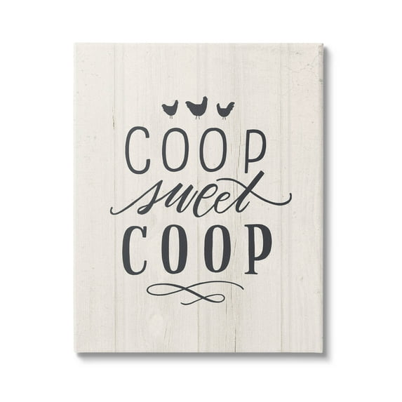 Stupell Industries Sweet Coop Farm Chicken Sign Graphic Art Gallery Wrapped Canvas Print Wall Art, Design by Loni Harris