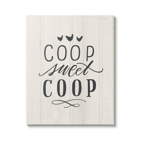Stupell Industries Sweet Coop Farm Chicken Sign Graphic Art Gallery Wrapped Canvas Print Wall Art, Design by Loni Harris