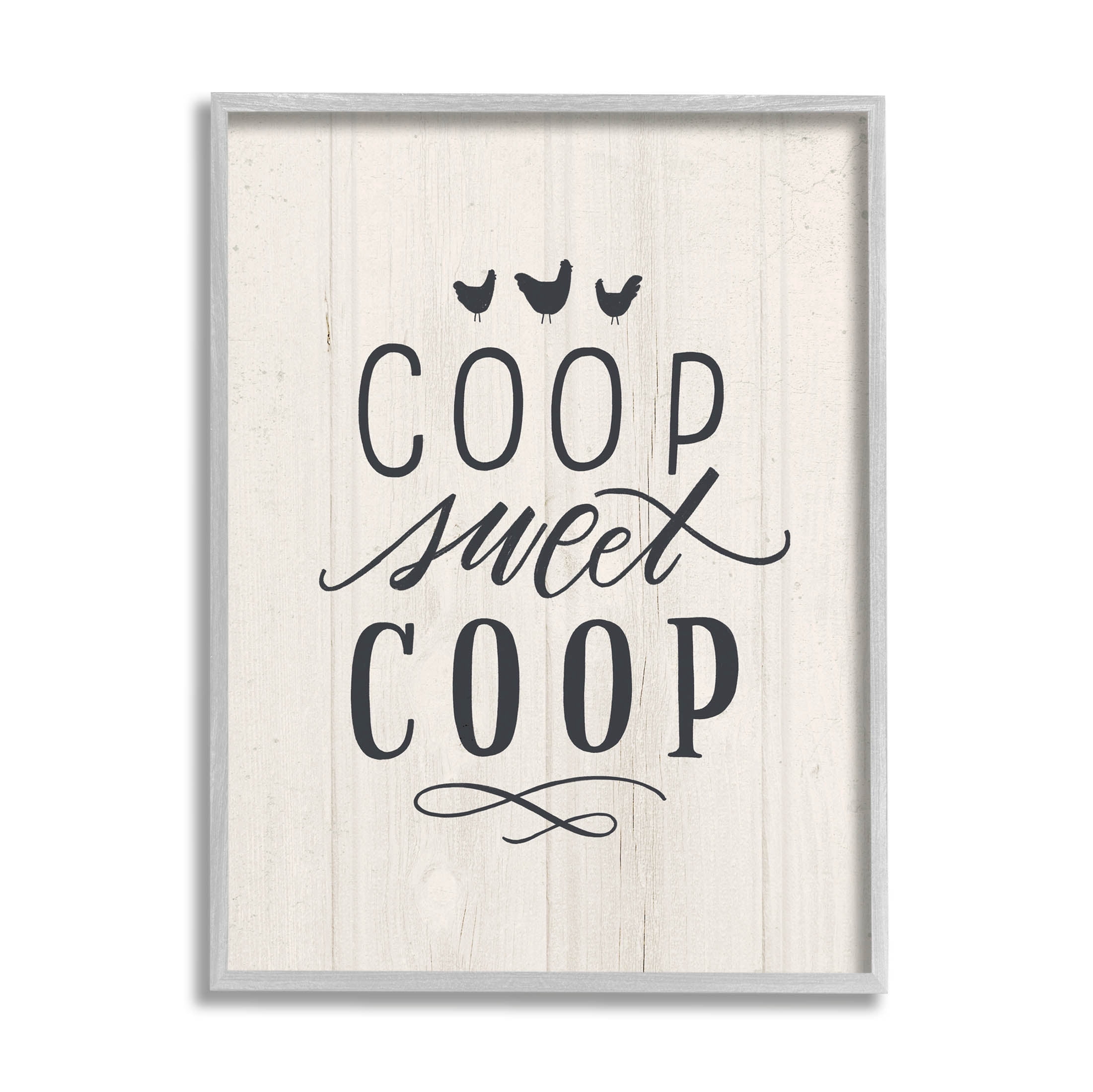 Stupell Industries Sweet Coop Farm Chicken Sign Graphic Art Gray Framed Art Print Wall Art, Design by Loni Harris