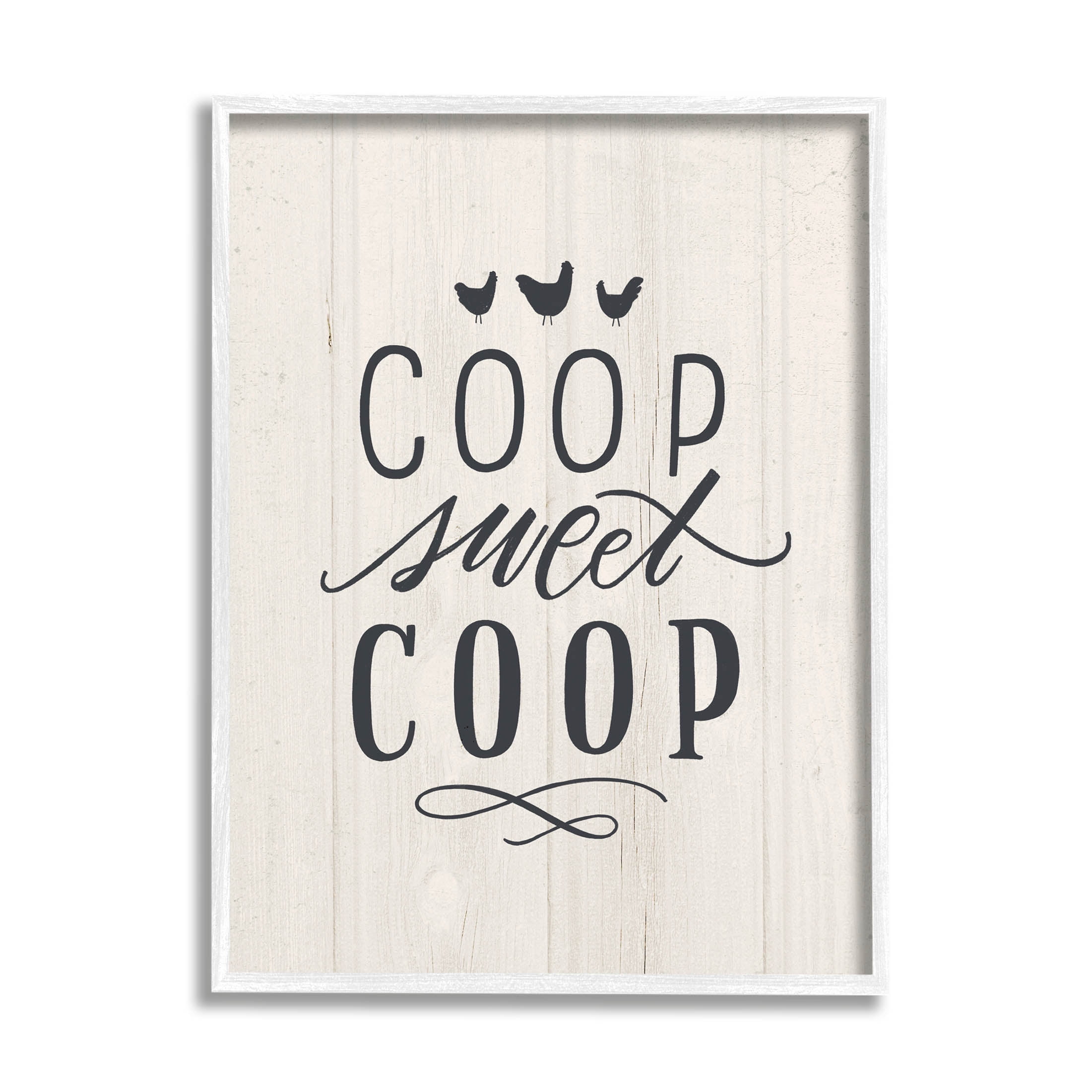 Stupell Industries Sweet Coop Farm Chicken Sign Graphic Art White Framed Art Print Wall Art, Design by Loni Harris