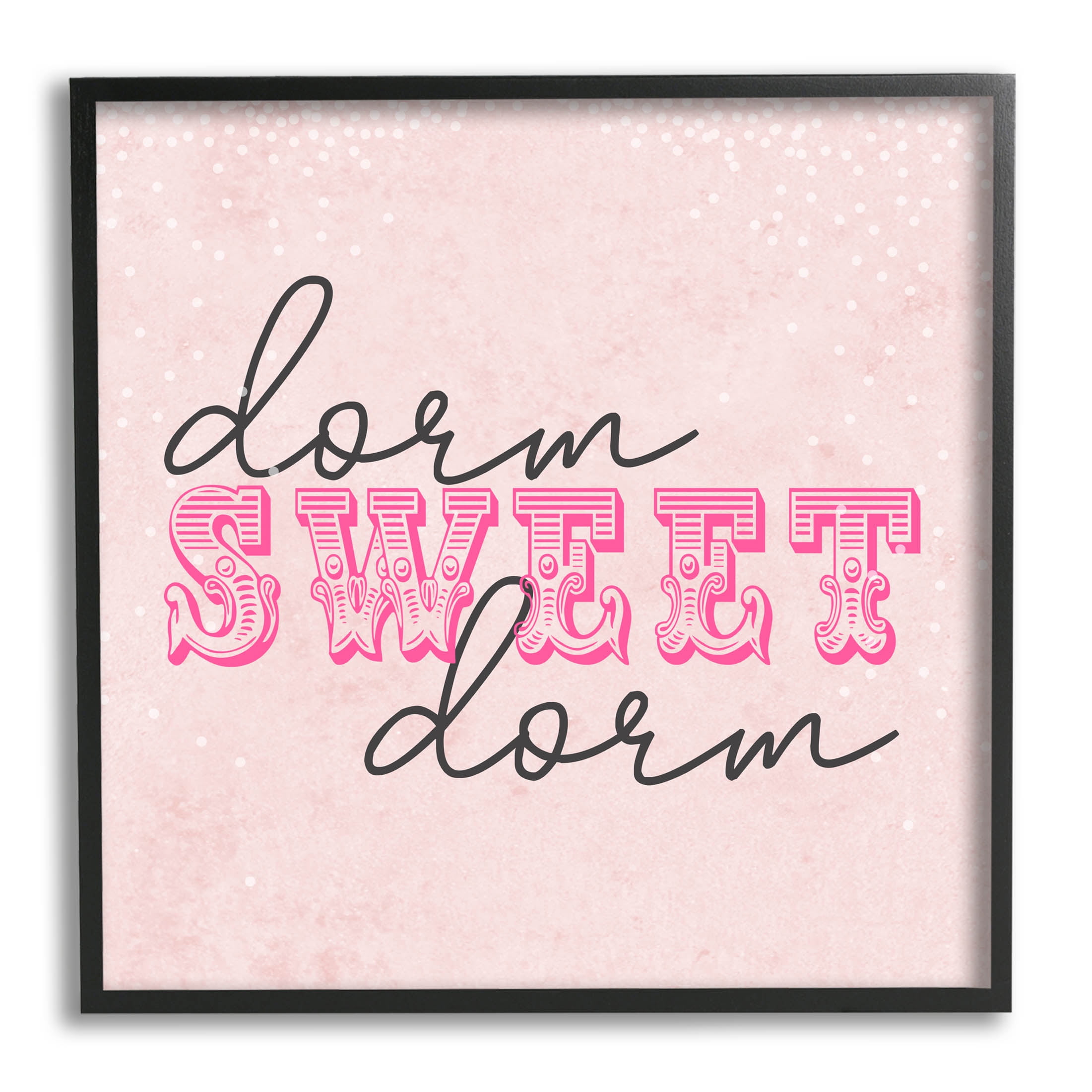Stupell Industries Sweet Dorm Detailed Typography Graphic Art Black Framed Art Print Wall Art, Design by Sundance Group