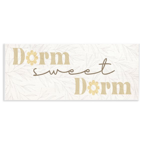 Stupell Industries Sweet Dorm with Retro Florals Wall Plaque Art design by Lil' Rue, 7 x 17