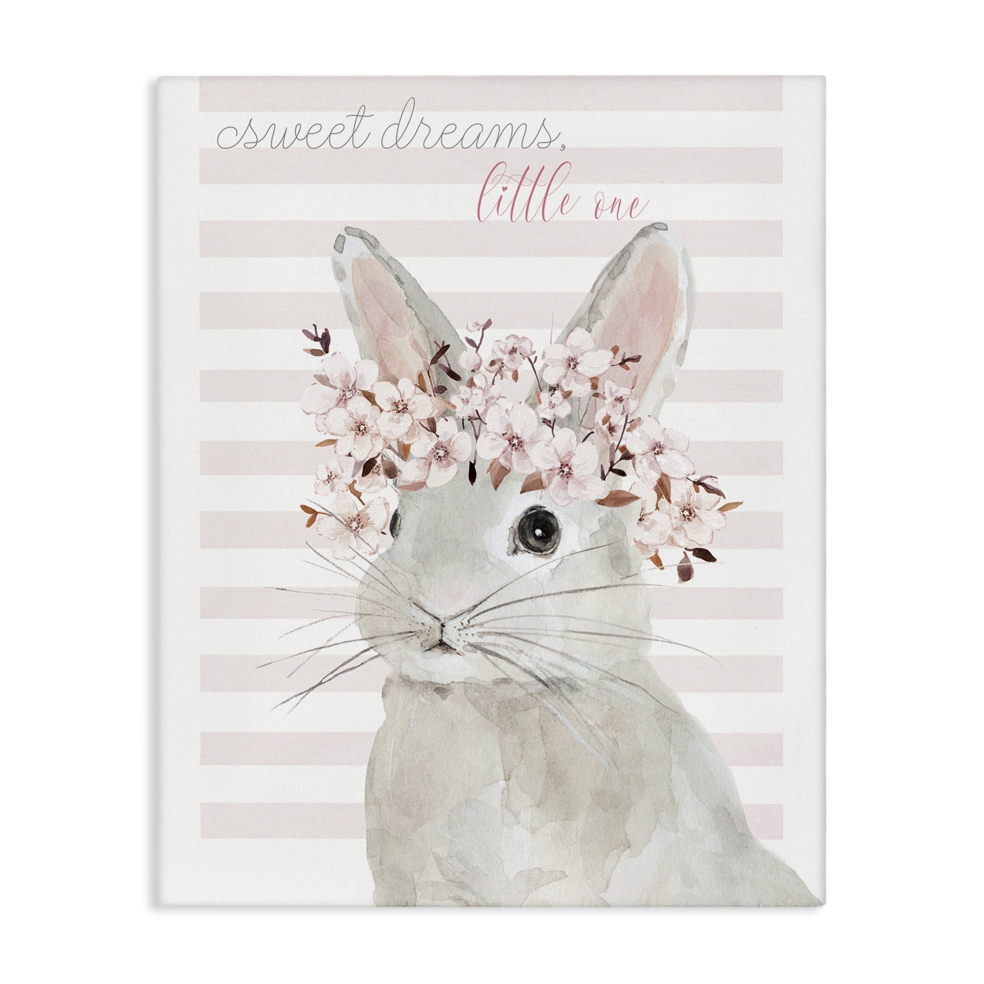 Stupell Industries Sweet Dreams Bunny Animals Painting Wrapped Canvas Art Print Wall Art, 16 x 20