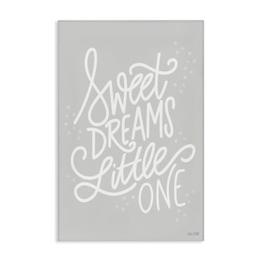 Stupell Industries Sweet Dreams Little One Typography Painting Gallery Wrapped Canvas Art Print Wall Art, 16 x 24