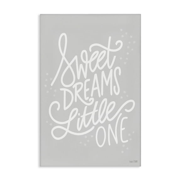 Stupell Industries Sweet Dreams Little One Typography Painting Gallery Wrapped Canvas Art Print Wall Art, 16 x 24