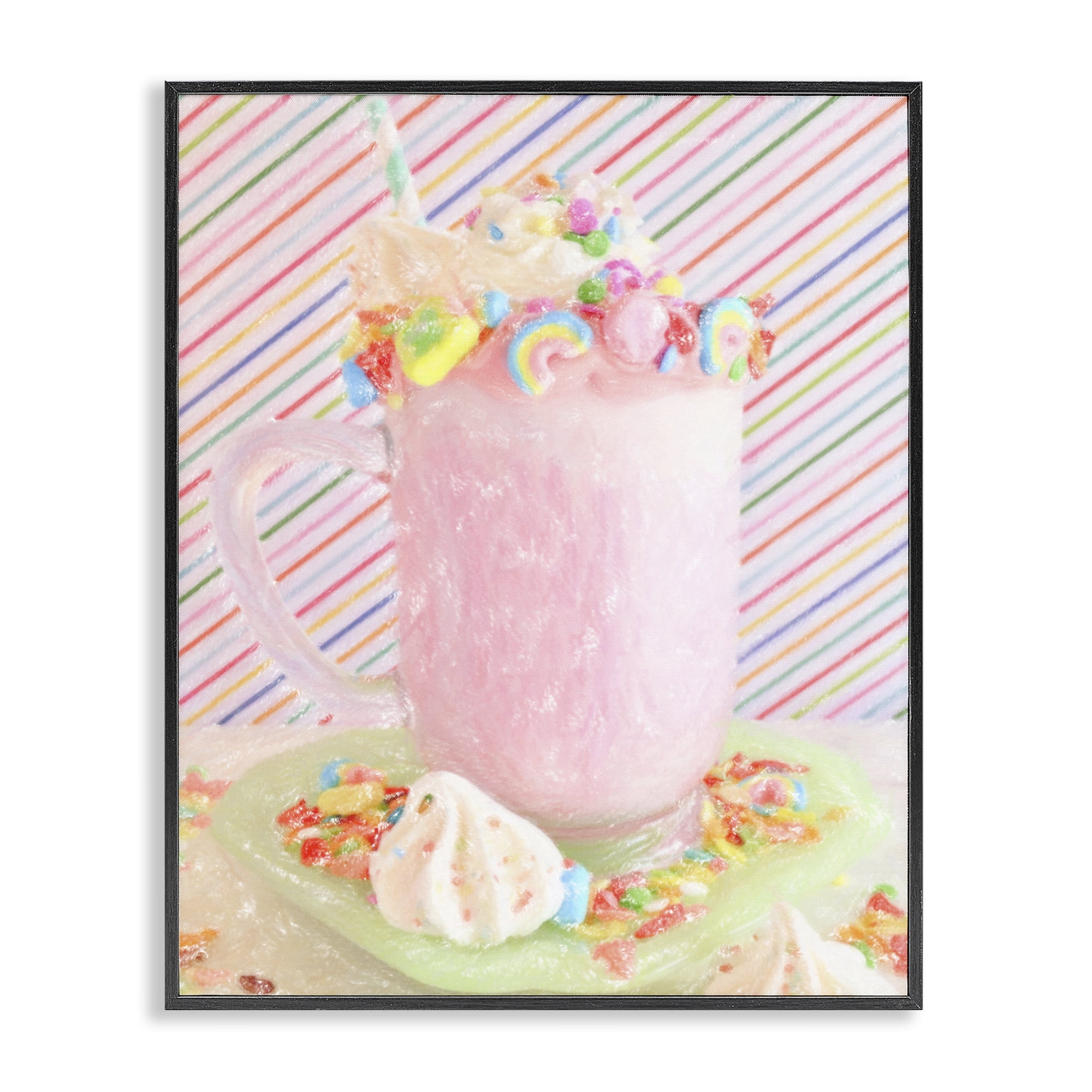 Stupell Industries Sweet Dreams Milkshake Food & Beverage Painting Black Framed Art Print Wall Art, 24 x 30