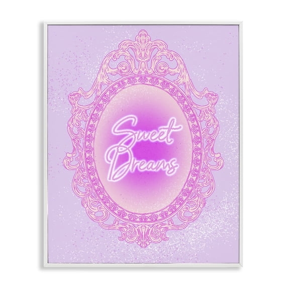 Stupell Industries Art Deco Sweet Dreams Ornate Mirror White Framed Giclee Art, 16 x 20, by Ziwei Li