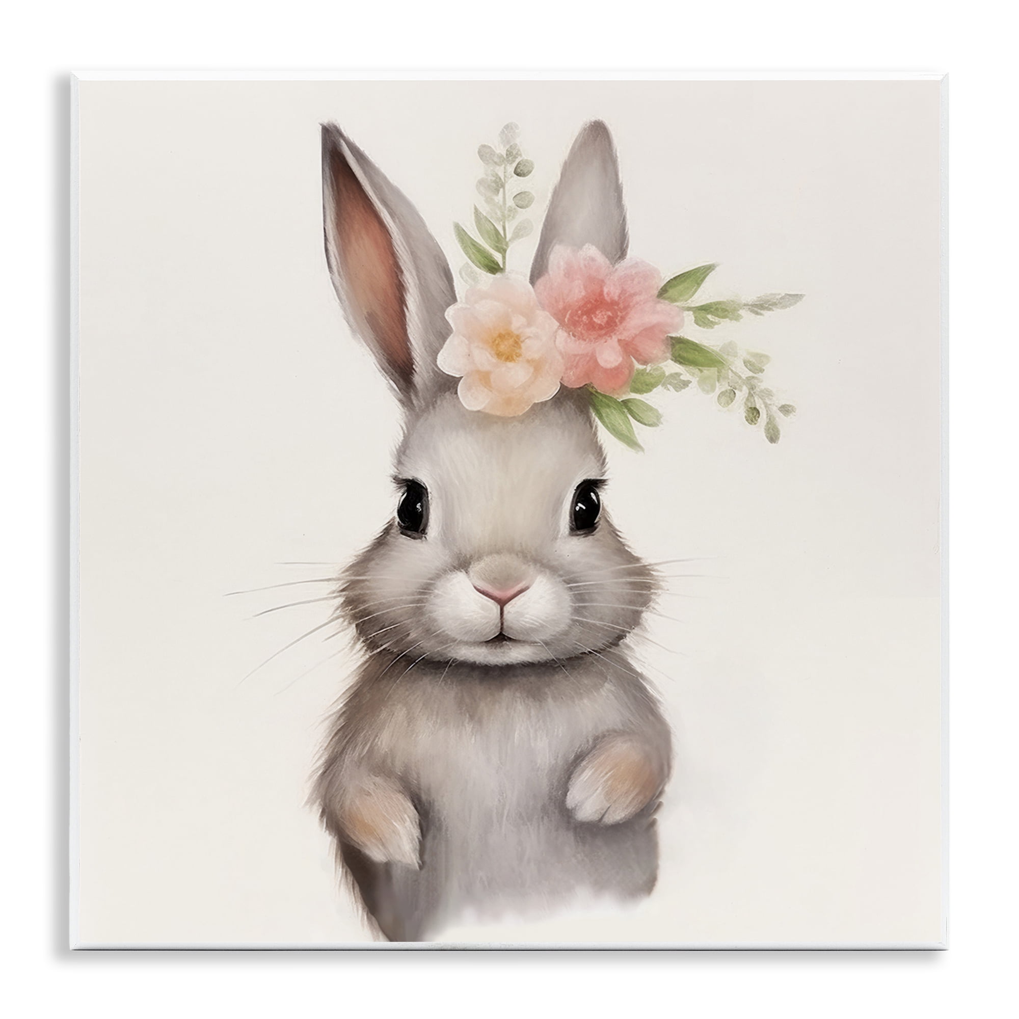 Stupell Industries Sweet Floral Crowned Bunny Wall Plaque Art, design by Lazar Studio