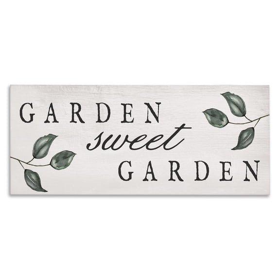 Stupell Industries Sweet Garden Sign Quotes and Sayings Painting Wrapped Canvas Canvas Art Print Wall Art, 24 x 10