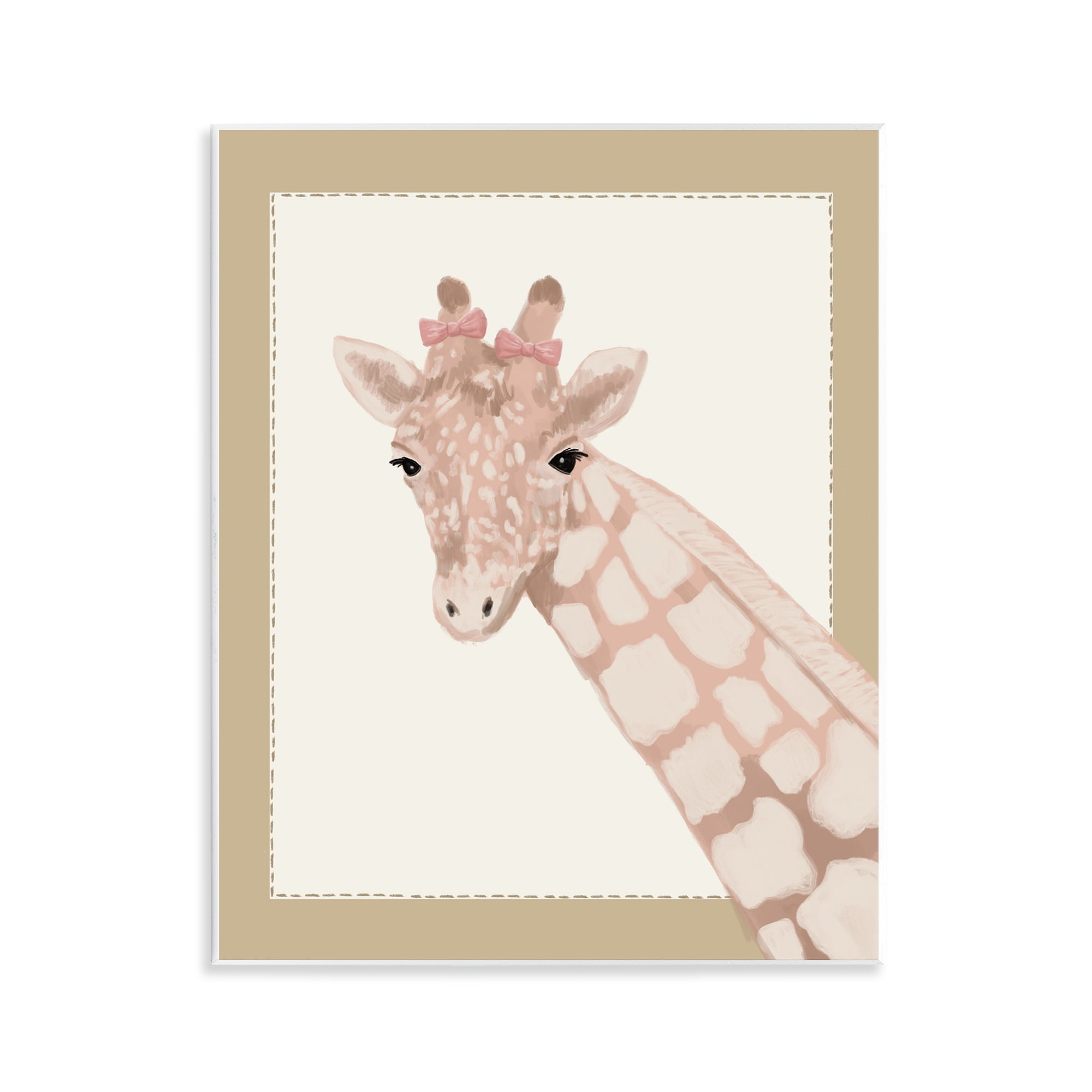 Stupell Industries Sweet Giraffe with Bows Wall Plaque Art, design by Sadie Harper