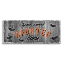 Stupell Industries Sweet Haunted Home Bats Sign Graphic Art Gallery Wrapped Canvas Print Wall Art, Design by Natalie Carpentieri